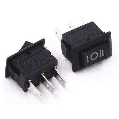 10PCS 3 Pin 3A 250V 10*15mm Schwarzer Knopf Wippenschalter AN AUS AN AC 10X15 Mini Wippenschalter