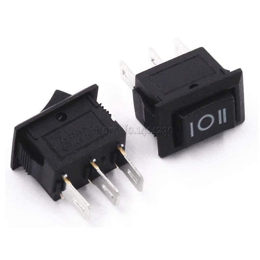 10PCS 3 Pin 3A 250V 10*15mm Schwarzer Knopf Wippenschalter AN AUS AN AC 10X15 Mini Wippenschalter