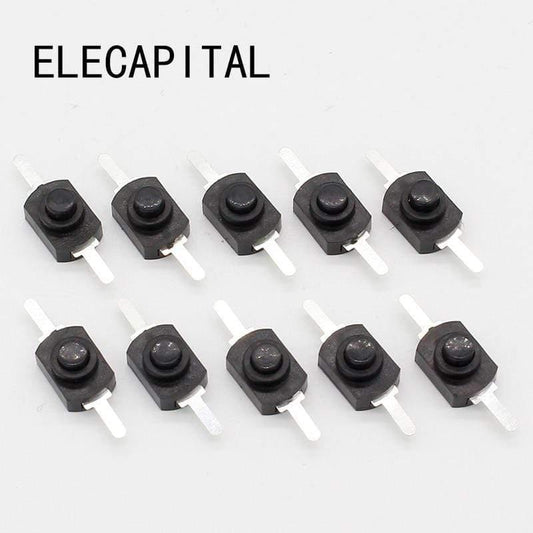 10 Stück DC 30V 1A Schwarzer On Off Mini Druckschalter für Elektrische Taschenlampe