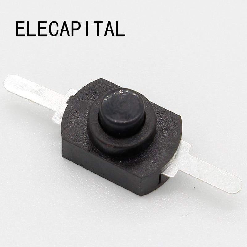 10 Stück DC 30V 1A Schwarzer On Off Mini Druckschalter für Elektrische Taschenlampe