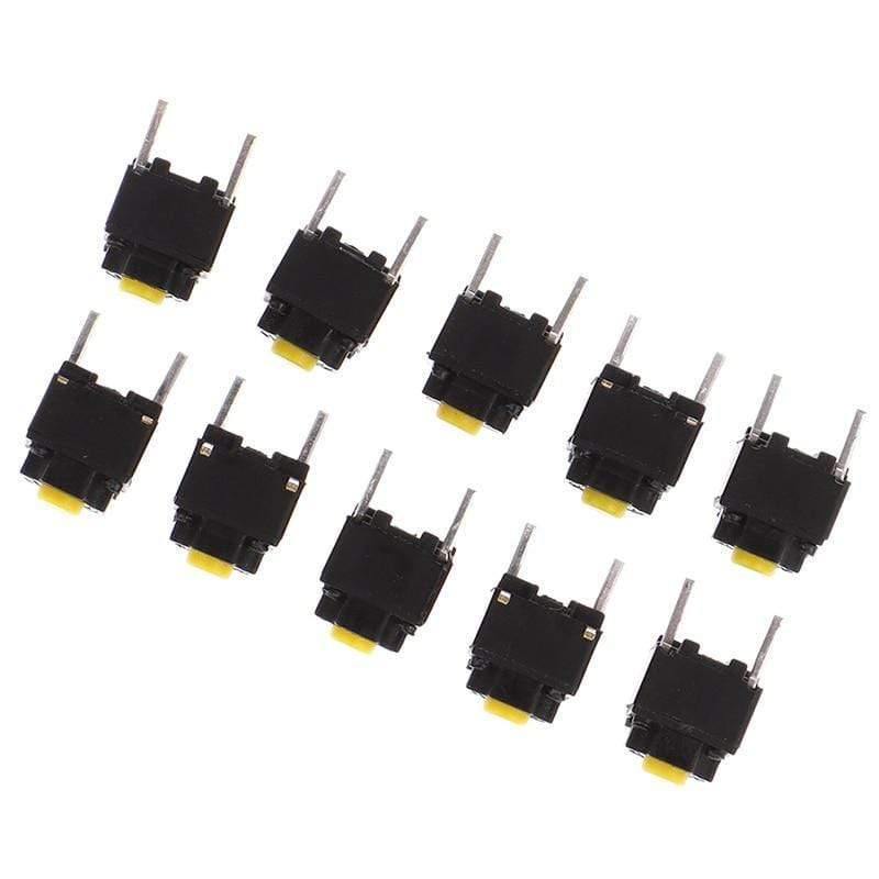 10Stück Stummtaste 6*6*7.3mm Silent Switch Drahtlose Maus Verdrahtete Maus Taste Mikro-Schalter Gelber Drucktastenschalter