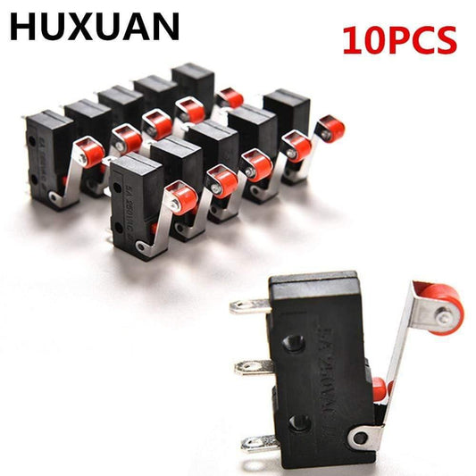 10 Stück Rollerhebelarm PCB-Anschlüsse Mikro-Begrenzung Normal Offen/Schließen Schalter KW12-3