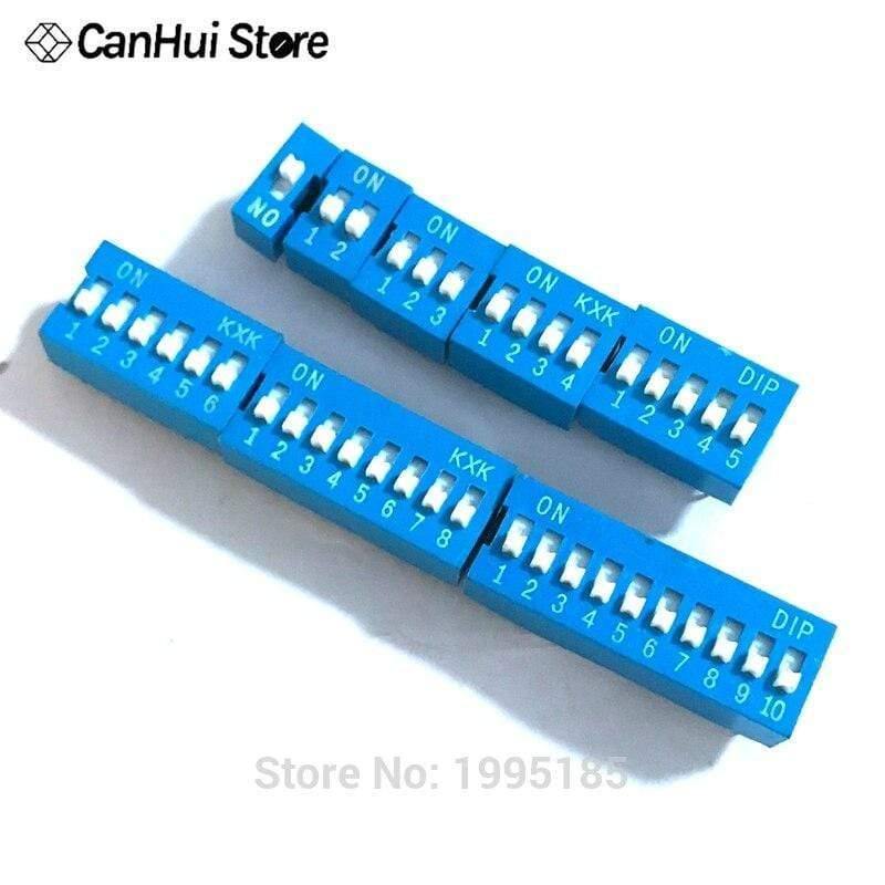 10 Stück Schiebeschaltermodul 1 2 3 4 5 6 7 8 10 PIN 2,54 mm Position Weg DIP Pitch Kippschalter Blau Schnappschalter Drehschalter