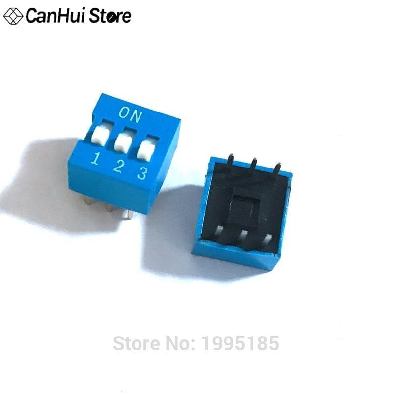 10 Stück Schiebeschaltermodul 1 2 3 4 5 6 7 8 10 PIN 2,54 mm Position Weg DIP Pitch Kippschalter Blau Schnappschalter Drehschalter