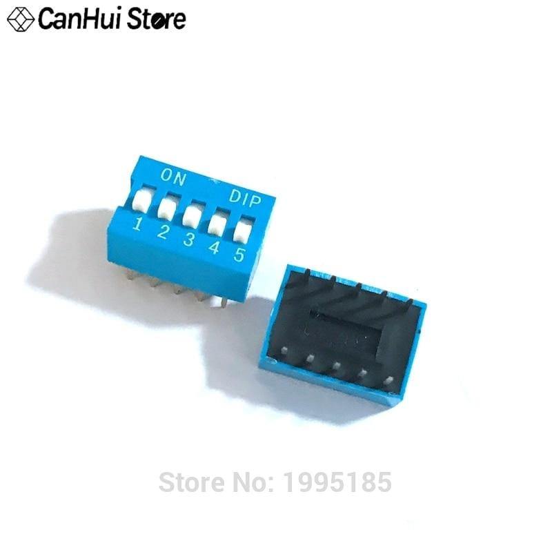 10 Stück Schiebeschaltermodul 1 2 3 4 5 6 7 8 10 PIN 2,54 mm Position Weg DIP Pitch Kippschalter Blau Schnappschalter Drehschalter