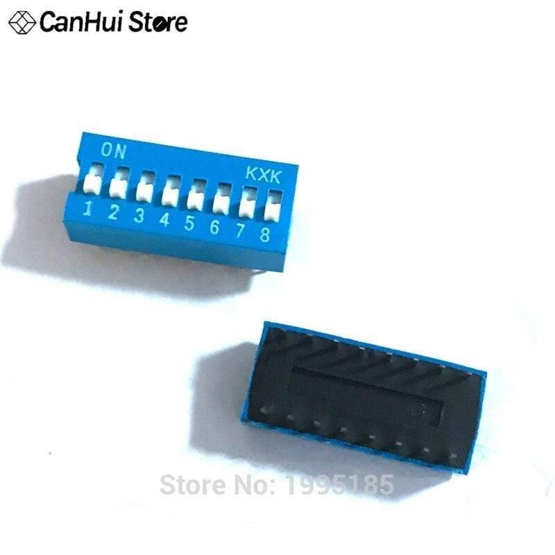 10 Stück Schiebeschaltermodul 1 2 3 4 5 6 7 8 10 PIN 2,54 mm Position Weg DIP Pitch Kippschalter Blau Schnappschalter Drehschalter