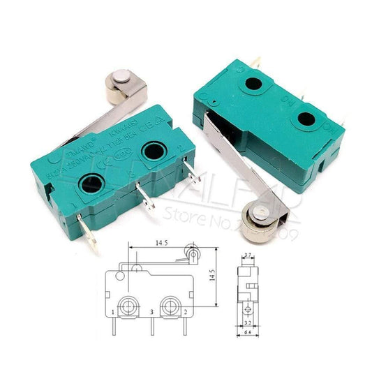 Hzy Mini Mikro-Schalter Rollhebelarm SPDT Schnappaktion LOT 5A 250V KW4-OZ KW4A NC-NO-C Mit Riemenscheibe 3 Fuß Hub Grenzschalter