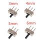 20Pcs SS12D00 Ein-Aus Mini Schiebeschalter 3pin 1P2T 2 Position Hochwertiger Kippschalter Griff Länge: 3MM/4MM/5MM/6MM