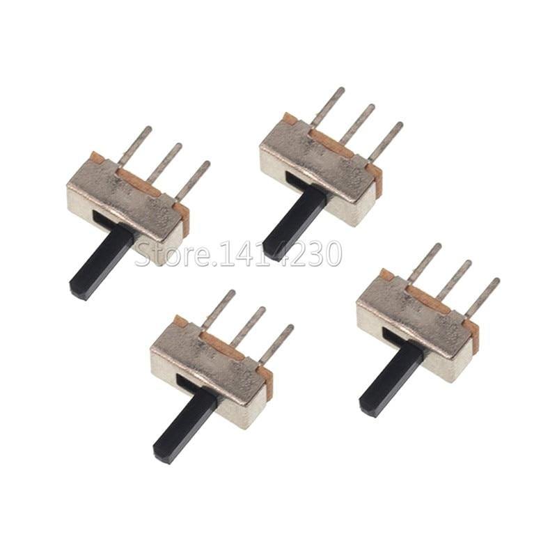 20Pcs SS12D00 Ein-Aus Mini Schiebeschalter 3pin 1P2T 2 Position Hochwertiger Kippschalter Griff Länge: 3MM/4MM/5MM/6MM