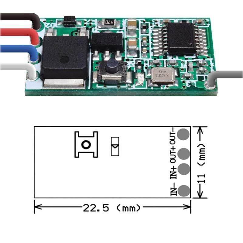 433mhz DC 3.6V 6V 12V 24V 1CH Relais Wireless RF-Fernbedienungsschaltermodul mit 4-Tasten-Transmitter Strom-LED-Lampe Licht DIY