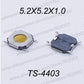 50PCS/LOT SMD 4*4*1.5mm (5.2*5.2*1.5mm) taktile Takt Drucktaste Mikro-Schalter Momentary Drucktaste Kupferkopf/Gummikopf usw.