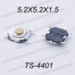 50PCS/LOT SMD 4*4*1.5mm (5.2*5.2*1.5mm) taktile Takt Drucktaste Mikro-Schalter Momentary Drucktaste Kupferkopf/Gummikopf usw.