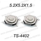 50PCS/LOT SMD 4*4*1.5mm (5.2*5.2*1.5mm) taktile Takt Drucktaste Mikro-Schalter Momentary Drucktaste Kupferkopf/Gummikopf usw.