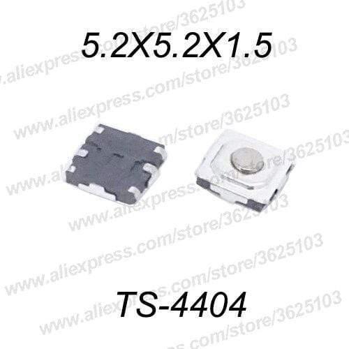 50PCS/LOT SMD 4*4*1.5mm (5.2*5.2*1.5mm) taktile Takt Drucktaste Mikro-Schalter Momentary Drucktaste Kupferkopf/Gummikopf usw.