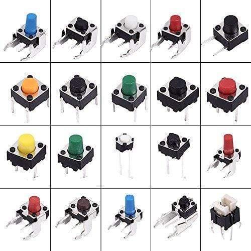 500 Stück Mischpaket Tasten-Drucktaster Mikro-Schalter Kit Auto Fernbedienung Tablet PC Reparaturpaket Taktile Interruptor Connector