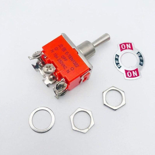 E-TEN1322 Mikroschalter 15A/250V 6 Pin wasserdichter Schalter Kappe Ein-Aus-Ein Miniatur Kippschalter Orange 1PCS (E-TEN1322)
