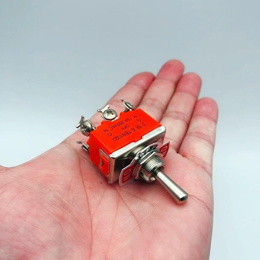 E-TEN1322 Mikroschalter 15A/250V 6 Pin wasserdichter Schalter Kappe Ein-Aus-Ein Miniatur Kippschalter Orange 1PCS (E-TEN1322)