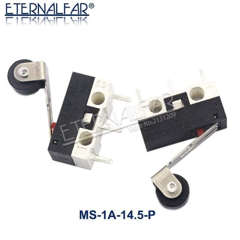 Mikrogrenztaster Momentan Drucktaster 1A 125V AC Maus-Schalter 3Pins Langer Hebelrollenarm SPDT 12* 6 *6mm