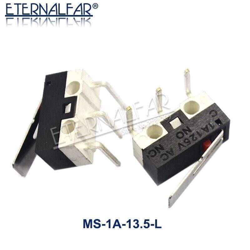 Mikrogrenztaster Momentan Drucktaster 1A 125V AC Maus-Schalter 3Pins Langer Hebelrollenarm SPDT 12* 6 *6mm