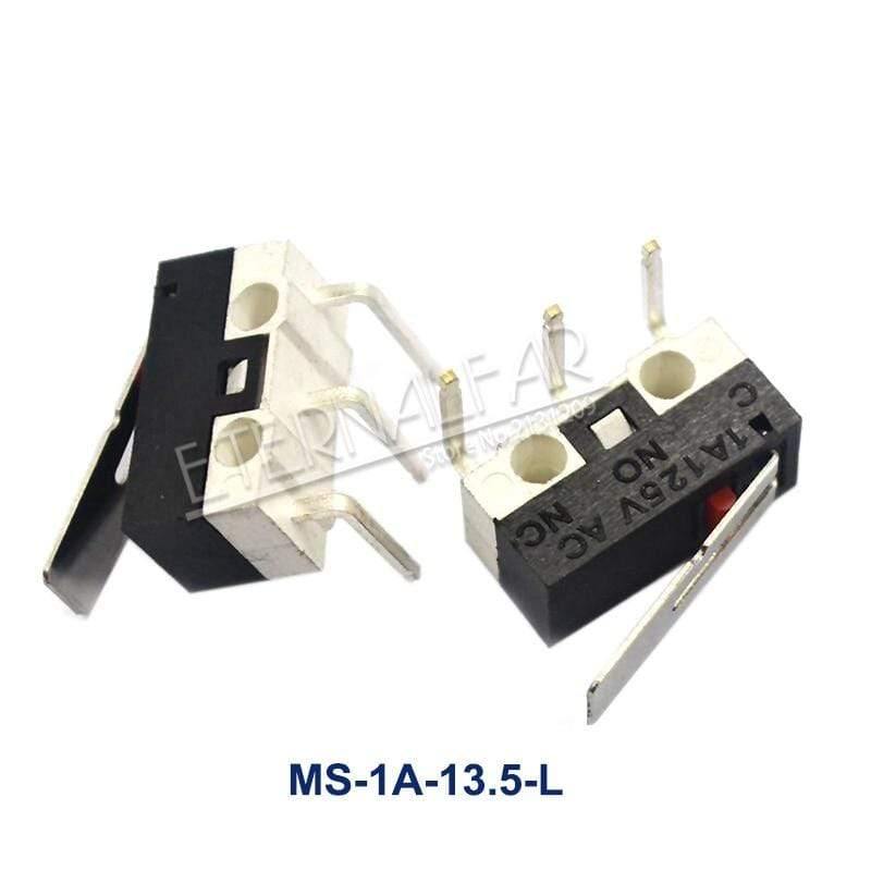 Mikrogrenztaster Momentan Drucktaster 1A 125V AC Maus-Schalter 3Pins Langer Hebelrollenarm SPDT 12* 6 *6mm