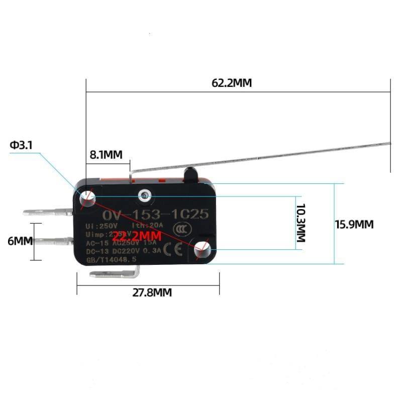 Mikro Grenzschalter Momentary OV-15-1C25 OV-151-1C25 OV-152-1C25 OV-153-1C25 OV-154-1C25 OV-155-1C25 OV-156-1C25 OV-15-1B5