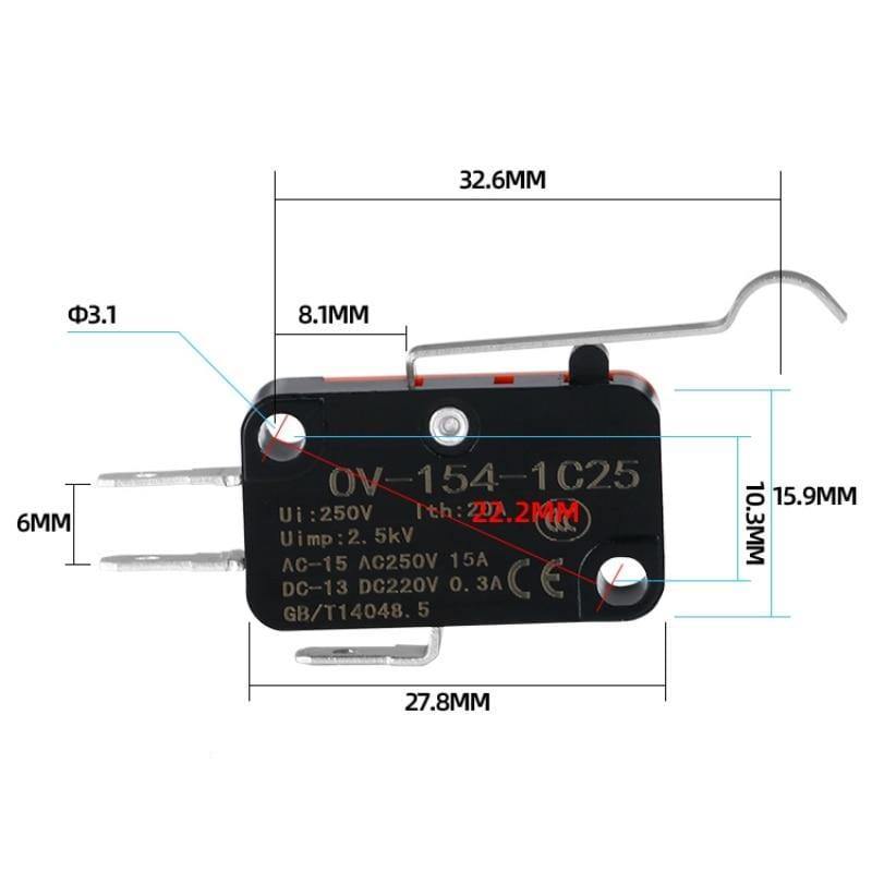 Mikro Grenzschalter Momentary OV-15-1C25 OV-151-1C25 OV-152-1C25 OV-153-1C25 OV-154-1C25 OV-155-1C25 OV-156-1C25 OV-15-1B5