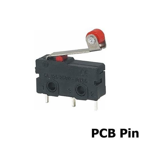 5Stk Mini Mikro Grenzschalter NO NC 3 Pins PCB Anschlüsse SPDT 5A 125V 250V 29mm Rollenbogen Hebel Schnappschalter