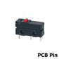 5Stk Mini Mikro Grenzschalter NO NC 3 Pins PCB Anschlüsse SPDT 5A 125V 250V 29mm Rollenbogen Hebel Schnappschalter