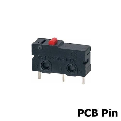 5Stk Mini Mikro Grenzschalter NO NC 3 Pins PCB Anschlüsse SPDT 5A 125V 250V 29mm Rollenbogen Hebel Schnappschalter
