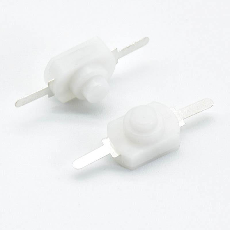 10 Stück 1A 30V DC 2A 250V Weiß/Schwarz Latching Ein Aus Mini Taschenlampe Druckknopf Schalter Heiße Verkäufe
