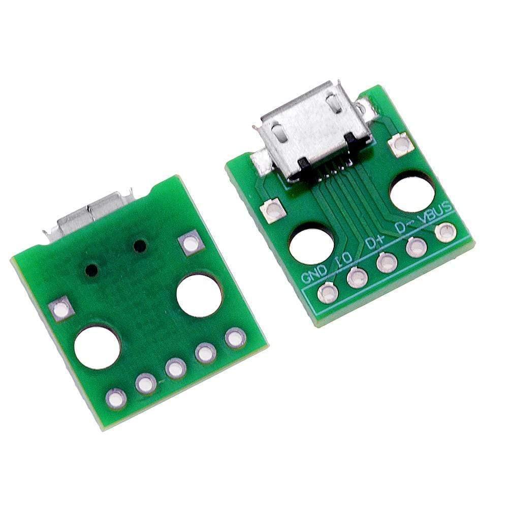 10PCS MICRO USB zu DIP Adapter 5pin Weiblicher Anschluss B Typ PCB Konverter Breadboard Schalterboard SMT Mutter Sitz (10PCS-200004889 10PCS-202408827)