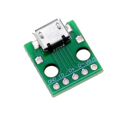 10PCS MICRO USB zu DIP Adapter 5pin Weiblicher Anschluss B Typ PCB Konverter Breadboard Schalterboard SMT Mutter Sitz (10PCS-200004889 10PCS-202408827)