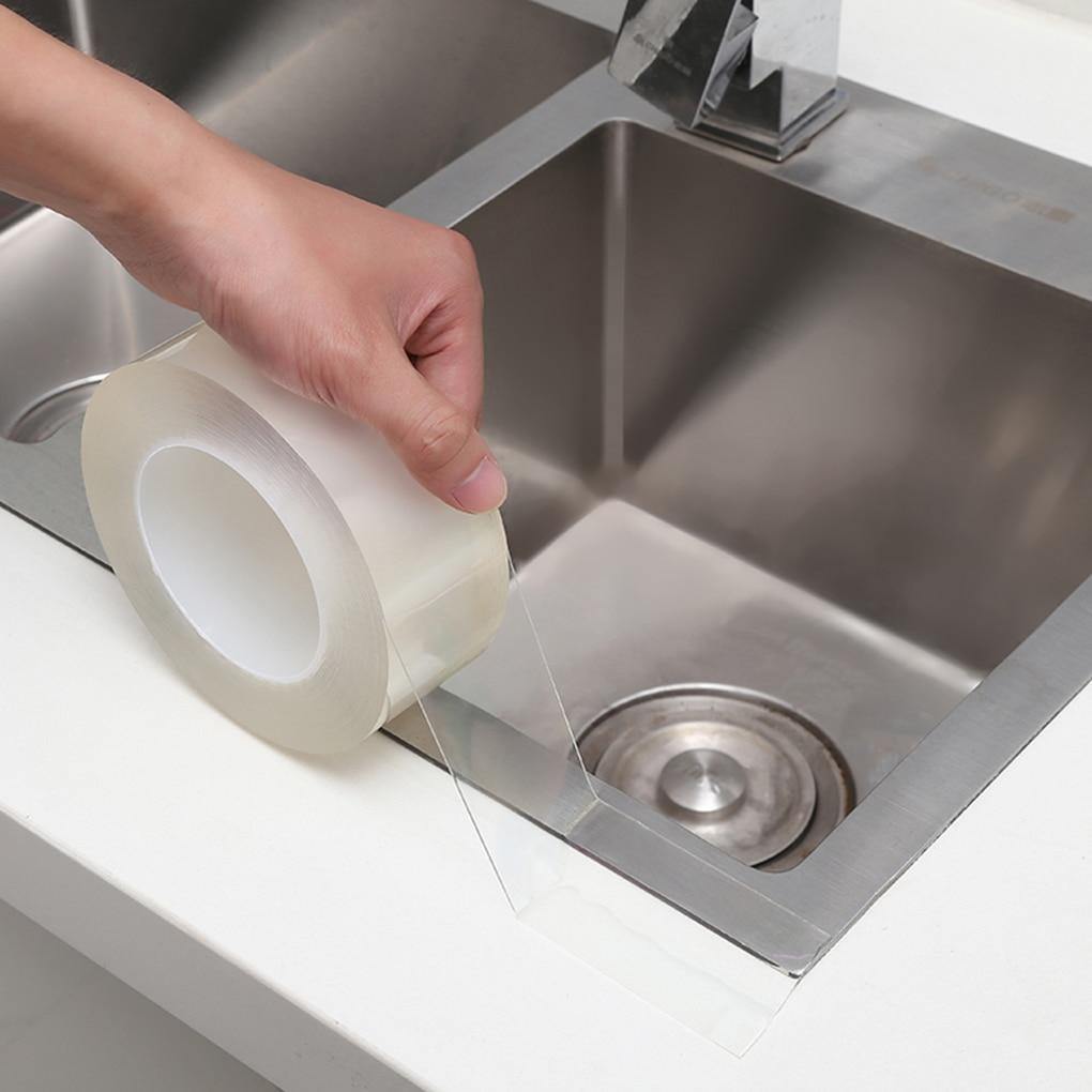 Kitchen sink sealing tape Transparent Waterproof Anti-Mold Self-Adhesive Bathroom Strip Pool Waterproof 10mm Wide