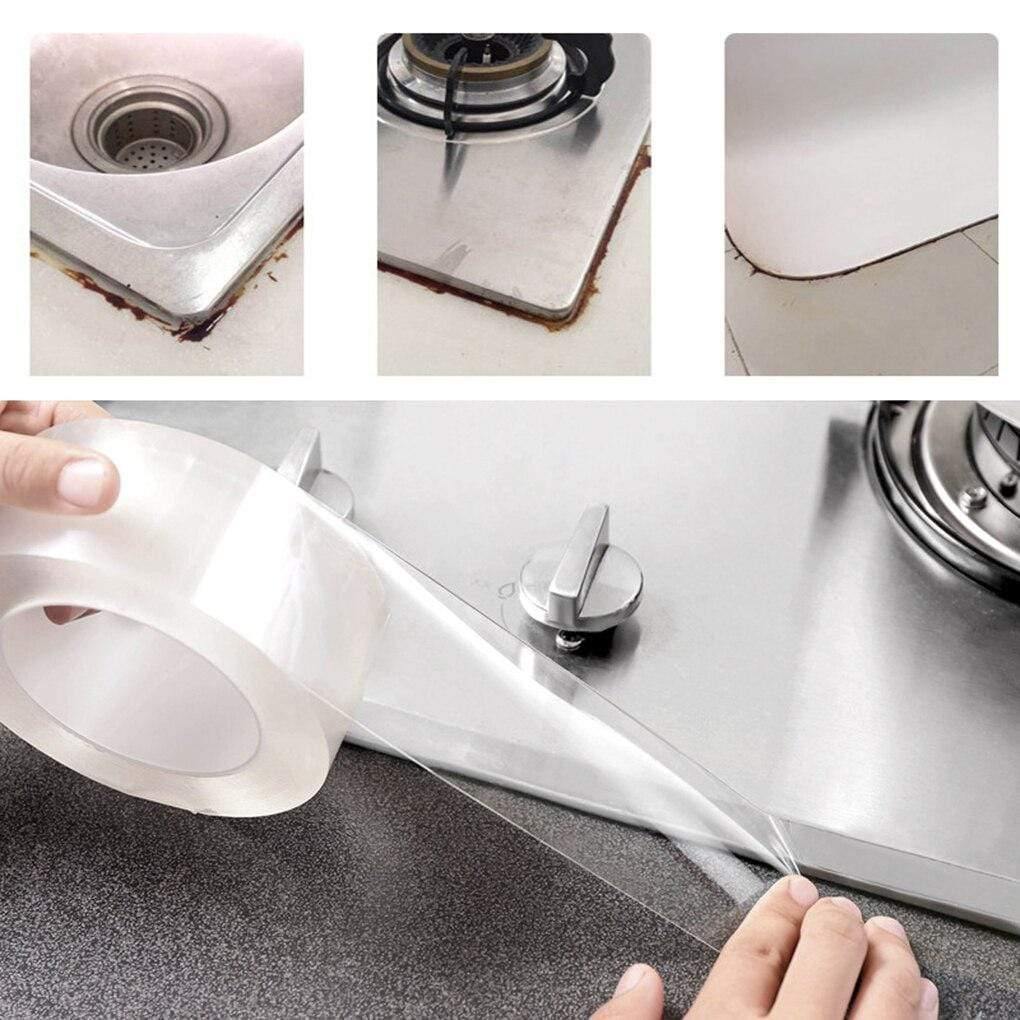 Kitchen sink sealing tape Transparent Waterproof Anti-Mold Self-Adhesive Bathroom Strip Pool Waterproof 10mm Wide