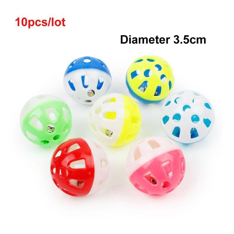 10 Stück/Packung Kaninchenfell falsche Maus Haustier Katzenspielzeug Feder Regenbogenballspielzeug Mini witzige Spielzeuge für Katzen Kätzchen 2 Zoll