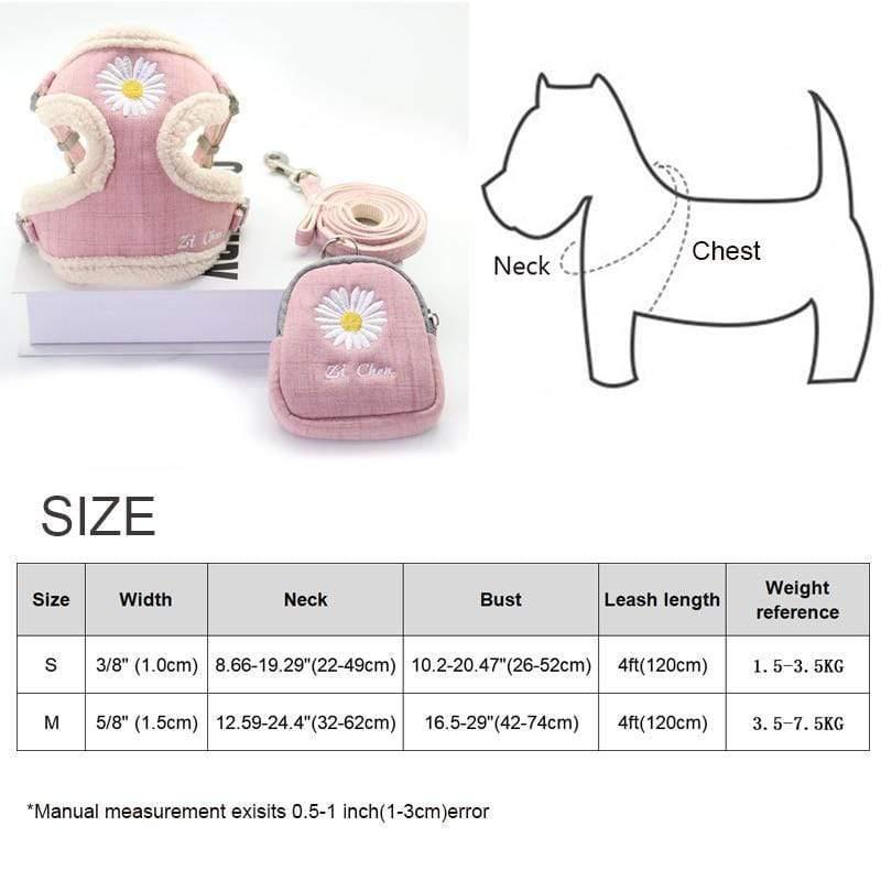 Weiche Haustier Hundegeschirre Weste Kein Ziehen Verstellbar Warm Halten Stickerei Katze Geschirr Leine Set Für Kleine Mittlere Hunde Outdoor Spaziergang
