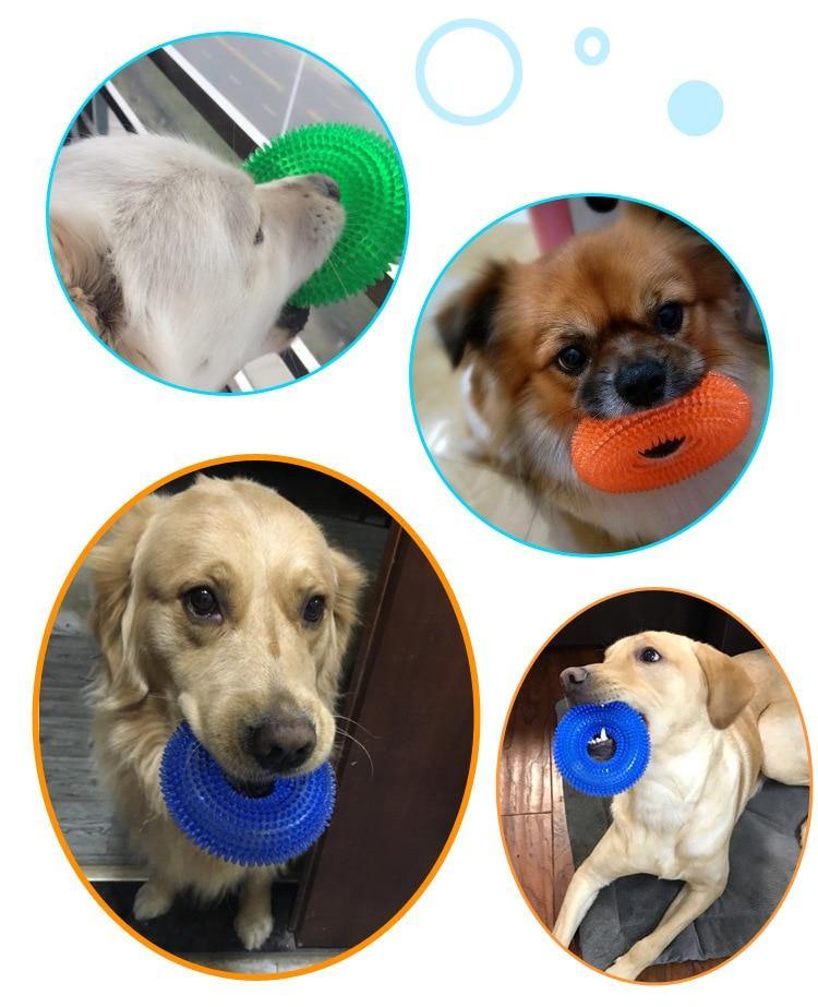 Haustier Spielzeug Beißen Geräusch Spielzeug Ball Großer Hund Goldenes Haar Mit Dorn TPR Hundespielzeug Zähneputzen Schleifhundespielzeug