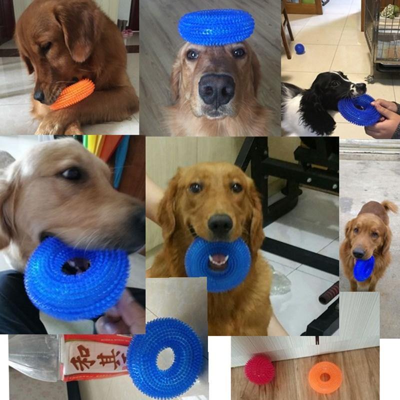 Haustier Spielzeug Beißen Geräusch Spielzeug Ball Großer Hund Goldenes Haar Mit Dorn TPR Hundespielzeug Zähneputzen Schleifhundespielzeug