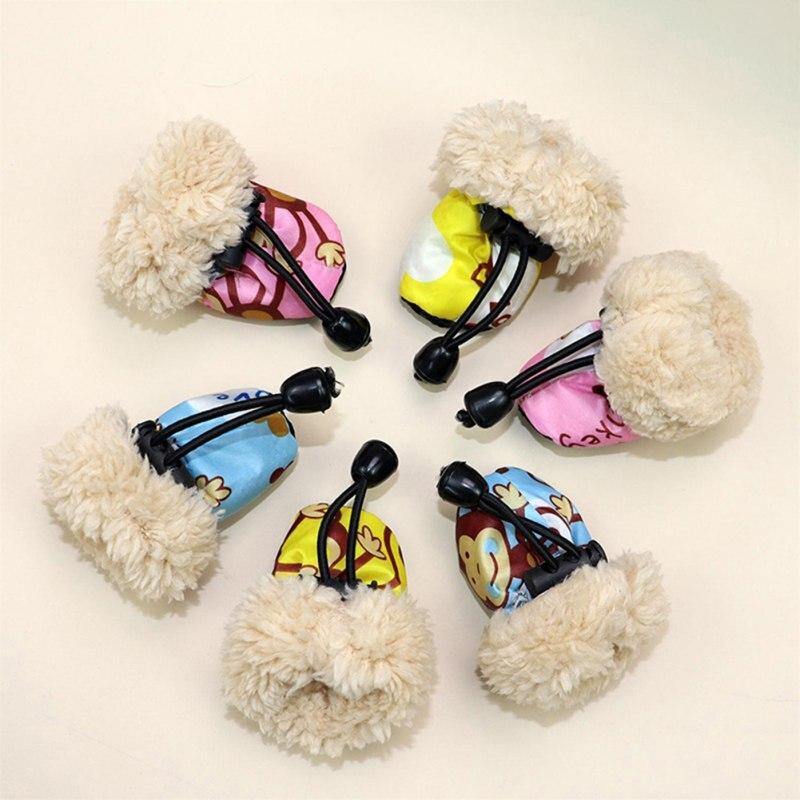 4 Stück Winter Dick Warm Haustier Hundeschuhe Anti-Rutsch Wasserdicht Regen Schnee Stiefel Schuhe Für Welpen Hund Socken Stiefel Haustier Pfotenpflege