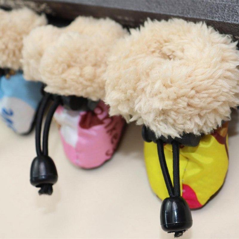 4 Stück Winter Dick Warm Haustier Hundeschuhe Anti-Rutsch Wasserdicht Regen Schnee Stiefel Schuhe Für Welpen Hund Socken Stiefel Haustier Pfotenpflege