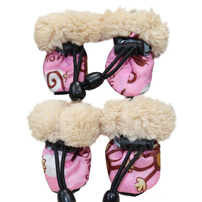 4 Stück Winter Dick Warm Haustier Hundeschuhe Anti-Rutsch Wasserdicht Regen Schnee Stiefel Schuhe Für Welpen Hund Socken Stiefel Haustier Pfotenpflege