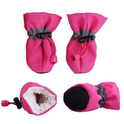 4 Stück Winter Dick Warm Haustier Hundeschuhe Anti-Rutsch Wasserdicht Regen Schnee Stiefel Schuhe Für Welpen Hund Socken Stiefel Haustier Pfotenpflege