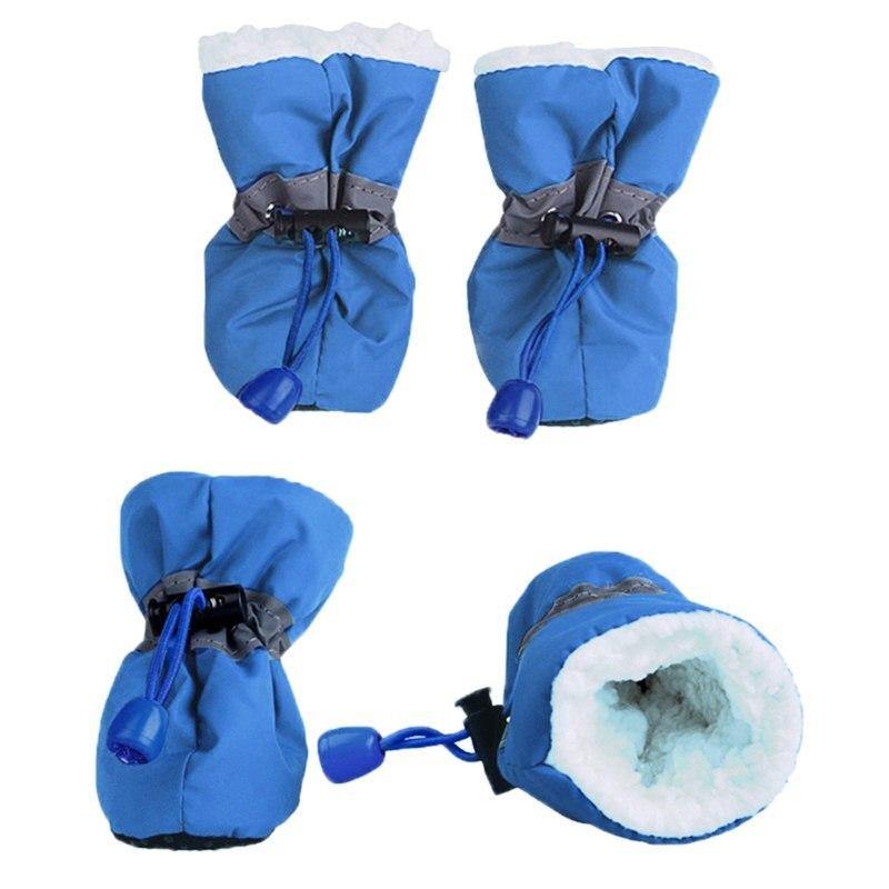 4 Stück Winter Dick Warm Haustier Hundeschuhe Anti-Rutsch Wasserdicht Regen Schnee Stiefel Schuhe Für Welpen Hund Socken Stiefel Haustier Pfotenpflege
