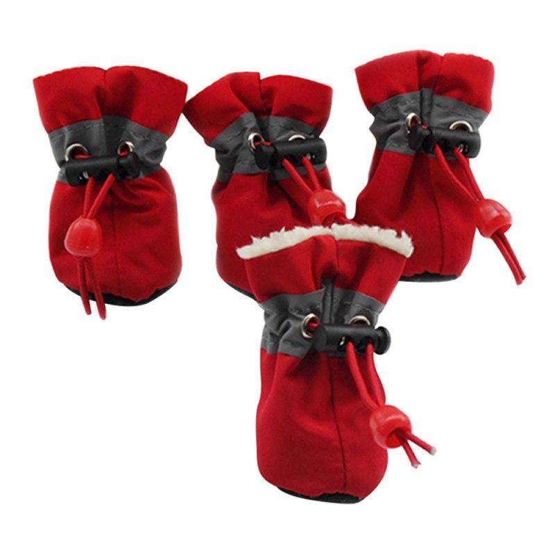 4 Stück Winter Dick Warm Haustier Hundeschuhe Anti-Rutsch Wasserdicht Regen Schnee Stiefel Schuhe Für Welpen Hund Socken Stiefel Haustier Pfotenpflege