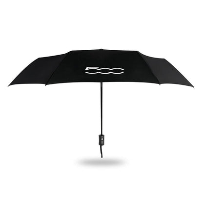 Automatischer Faltbarer Winddichter Regenschirm Für Fiat 500 Auto Tragbarer Sonnenschutz Mit Auto-Logo Sonnen Strand Regenschirm Autozubehör