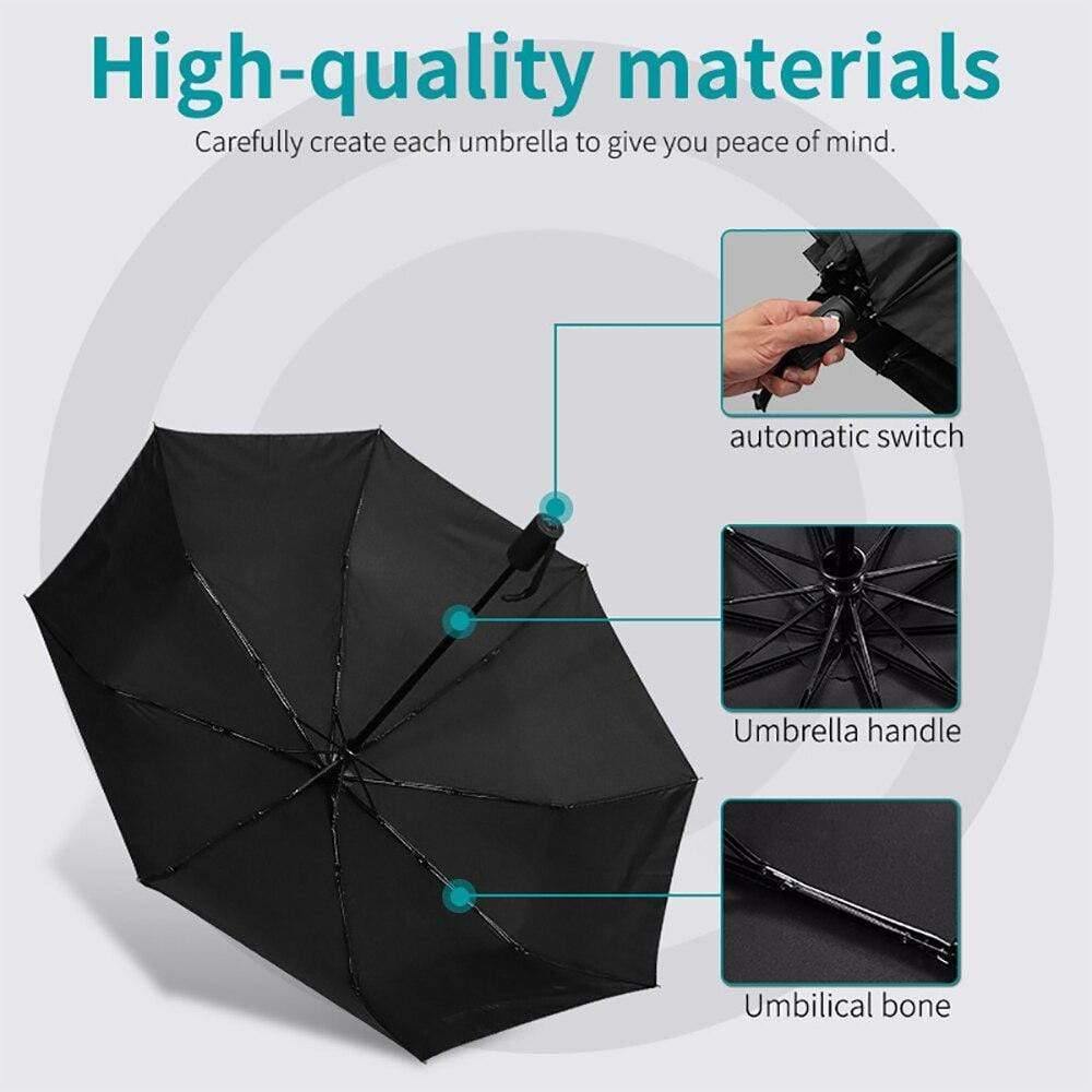 Auto Logo Automatischer Regenschirm Tragbar Für Mercedes Benz Auto Emblem Geschäftsschirm Herren Schwarz Bumbershoot Parasol Sonnenschirm (Mercedes Benz)