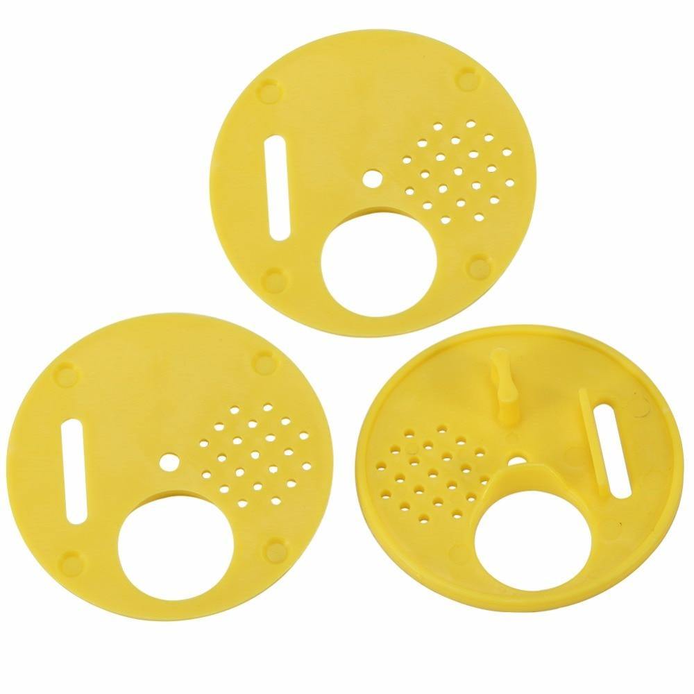 12PCs Runde Bienenstock Box Eingangstor Disk Kunststoff Bienen Nest Tür Waben Eingangstor Imker Werkzeug Ausstattung