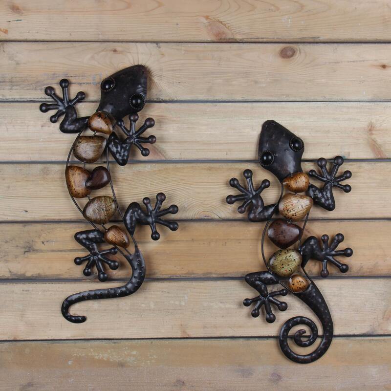 Home Decor Metall Gecko Wand Für Garten Dekoration Außen Statuen Zubehör Skulpturen Und Tiere Jardin