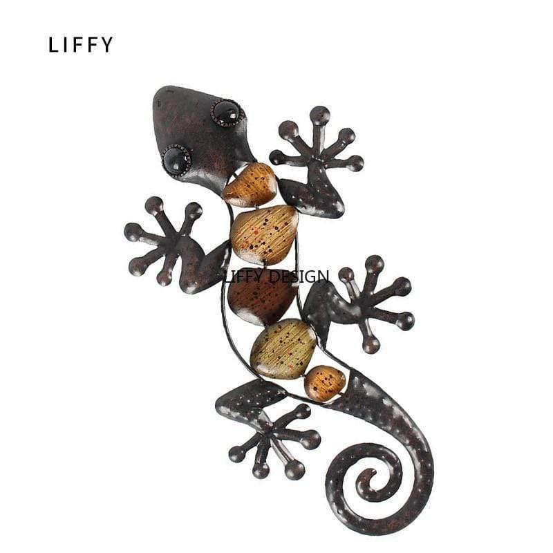 Home Decor Metall Gecko Wand Für Garten Dekoration Außen Statuen Zubehör Skulpturen Und Tiere Jardin
