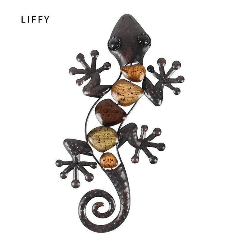 Home Decor Metall Gecko Wand Für Garten Dekoration Außen Statuen Zubehör Skulpturen Und Tiere Jardin